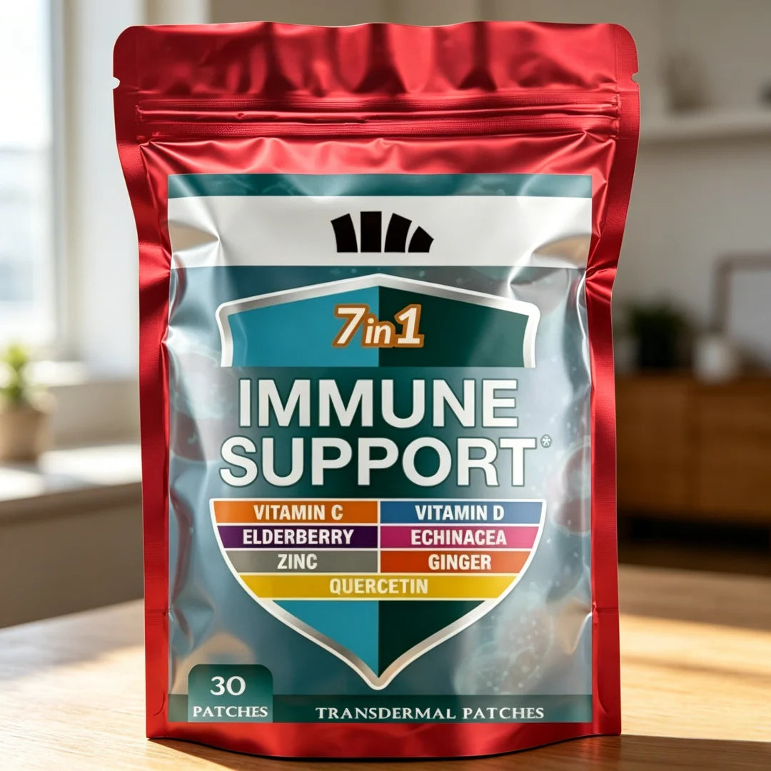 30 Patches 7 In 1 Immune Support Transdermal Patches Powerful Blend Of Elderberry, Vitamin C, Zinc, Immune Booste