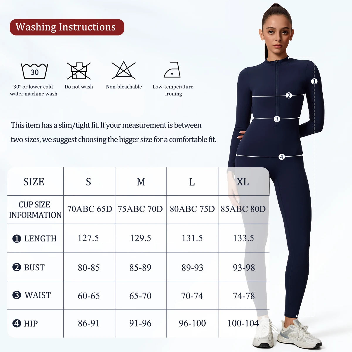 Ctenkevet Women's Long-Sleeved Jumpsuit Butt Lifting Gym Activewear Sport Outfit with Half-Zipper V-Back Design for Ladies