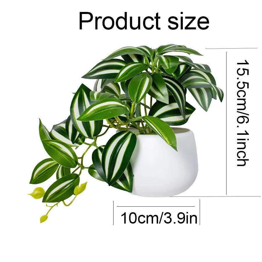1PC Artificial Foliage Plant Pot Bonsai Party Mall Home Desktop Office Decor Small Bonsai Fake Flower Potted Home Decorations