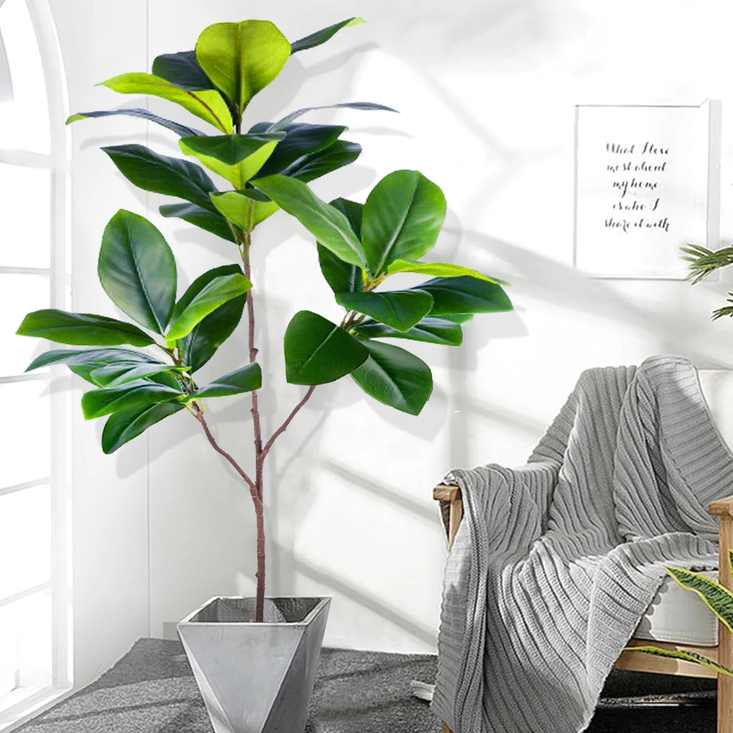 77-135cm (53.1in) Artificial Fiddle Leaf Ficus Fig Plant for Outdoor Courtyard Garden Balcony Indoor Home and Office Decoration