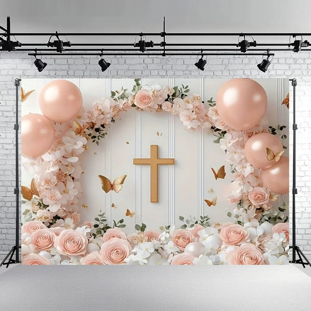 Rose Floral Background Summer Party Banner Flower Wall Wedding Birthday Decorations Bridal Marriage Backdrop Photography Studio
