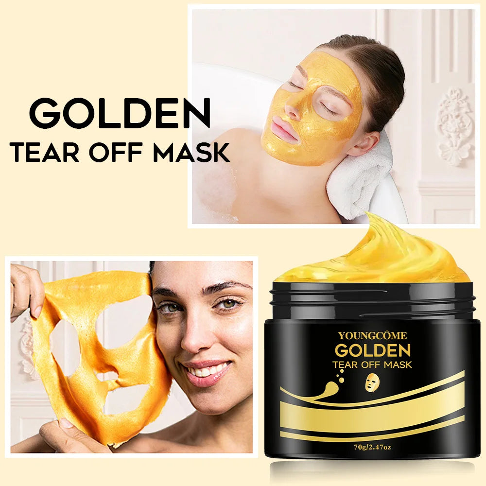 24K Gold Tear Off Mask  Deep Cleansing Remove Blackheads Firming Skin Oil-Control Whitening Skin Care Moisturizing Masks