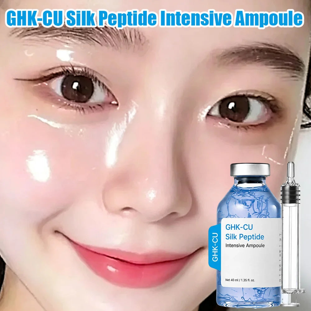 GHK-Cu Blue Copper Silk Peptide Ampoule Serum Deep Collagen Hydrate Moisturize Soften Smooth Firm Korean Facial Skin Care