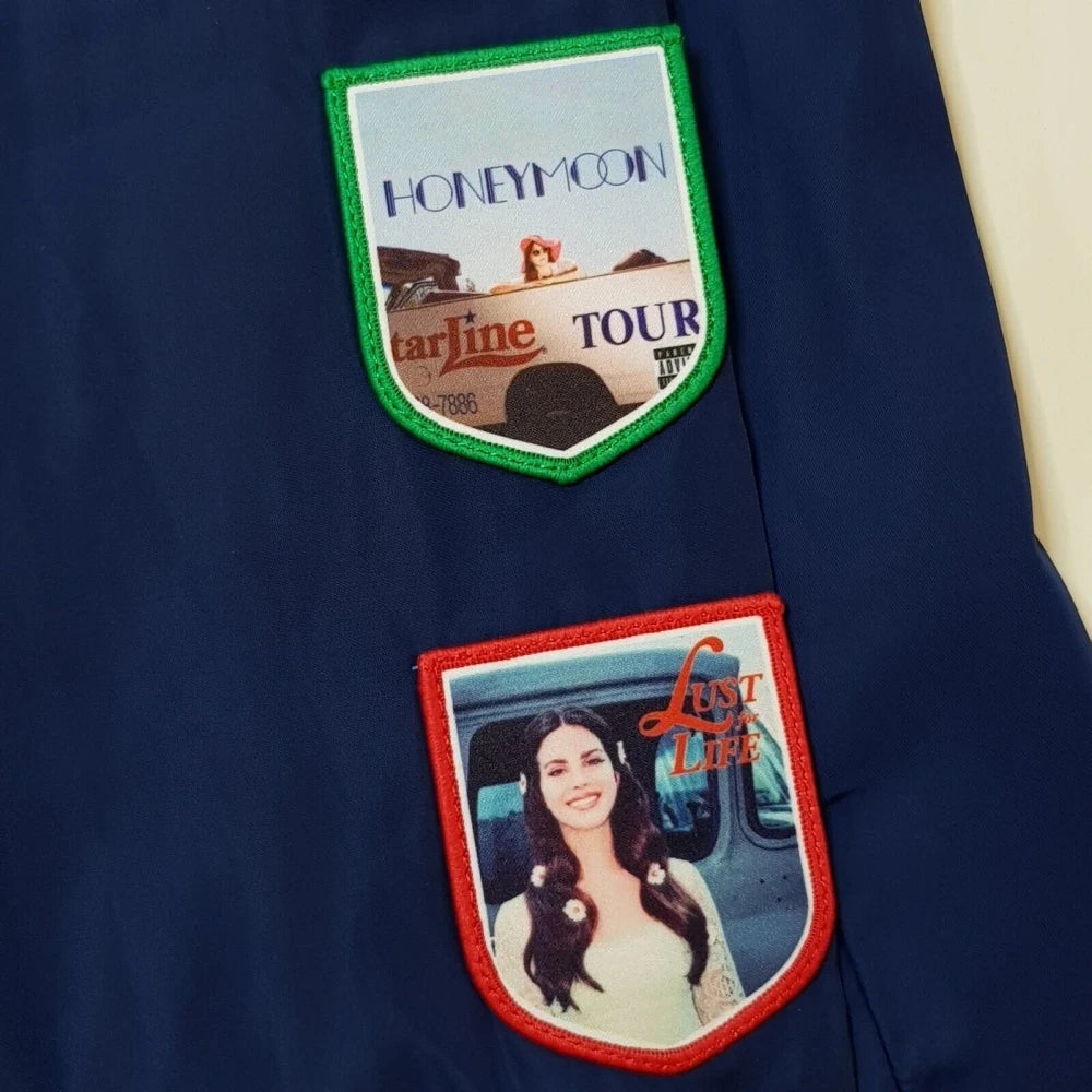 Lana Merch Commemorative LDR Racer Jackets 2026 Navy For Women And Men Racing Jacket With Patches Del Top Coat Reys Lady Clothes