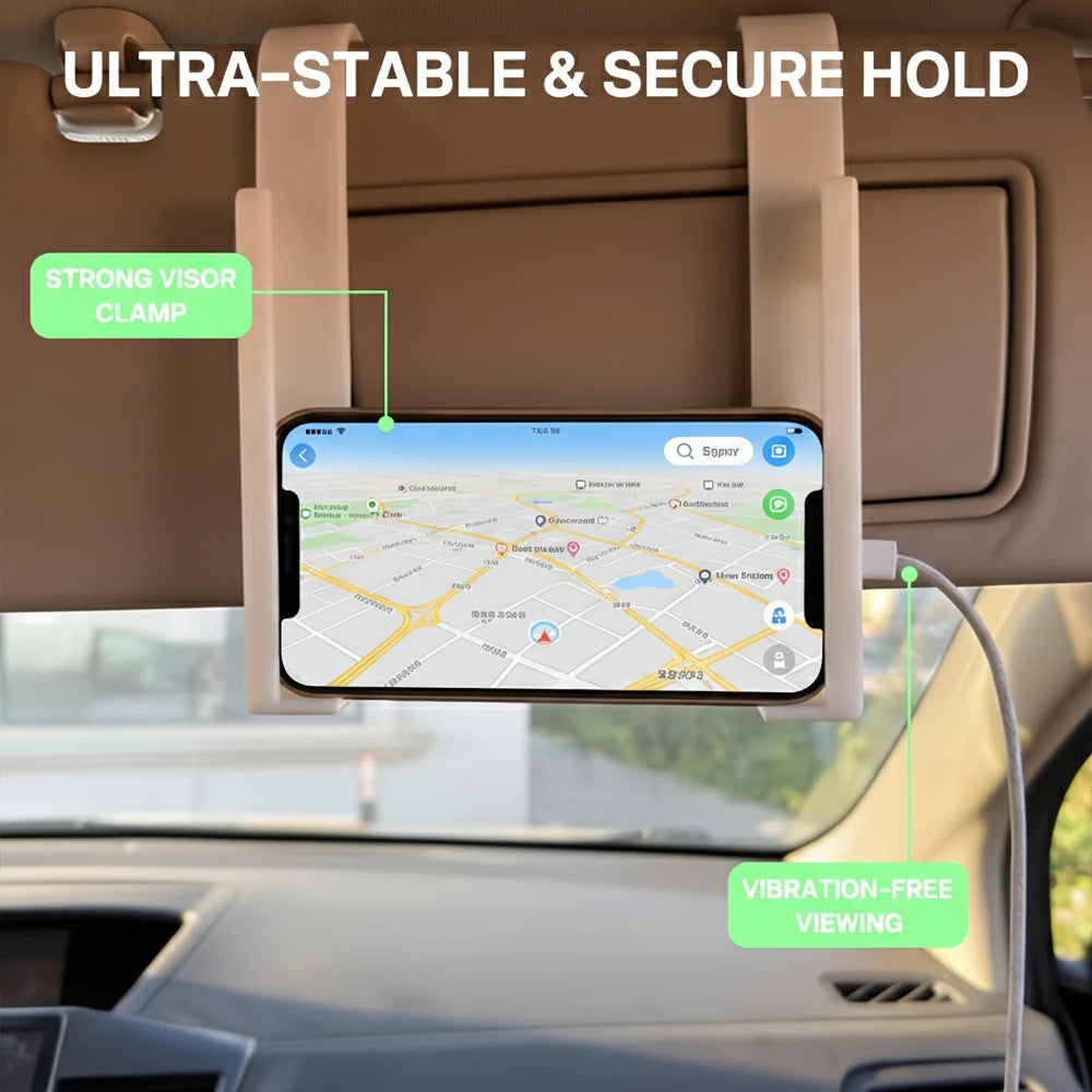 Universal 2pcs Car Sun Visor Tablet Mount Phone Holder Plastic Stable Vibration Free Handsfree Bracket for All Smartphones iPad