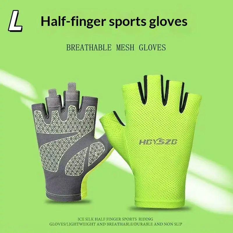 Anti-Slip Shock Absorbing Half Finger Gloves Breathable Fingerless Bike Riding Gym Gloves for Men and Women
