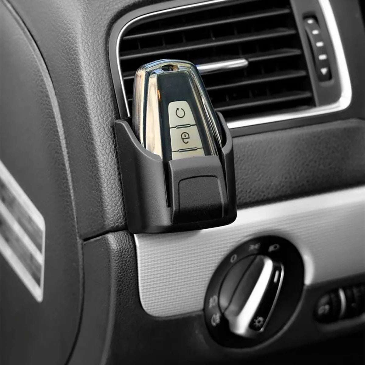 PVC Car Key Holder with Remote Control Slot - Durable Black Car Key, Card, and Accessory Storage Manager