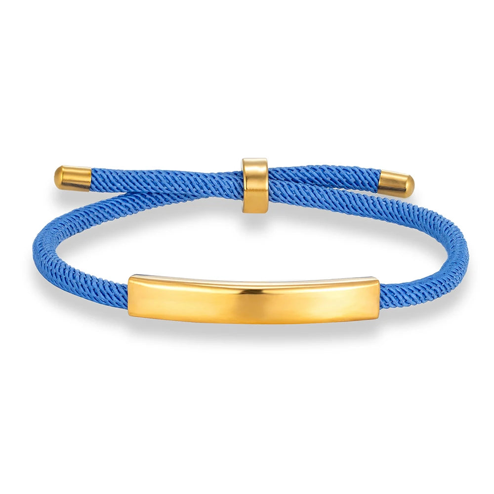 MKENDN Punk SOS Custom logo Name Engrave Text Rope Bracelet customize Stainless Steel Bracelets For Women Men ID Bracelet