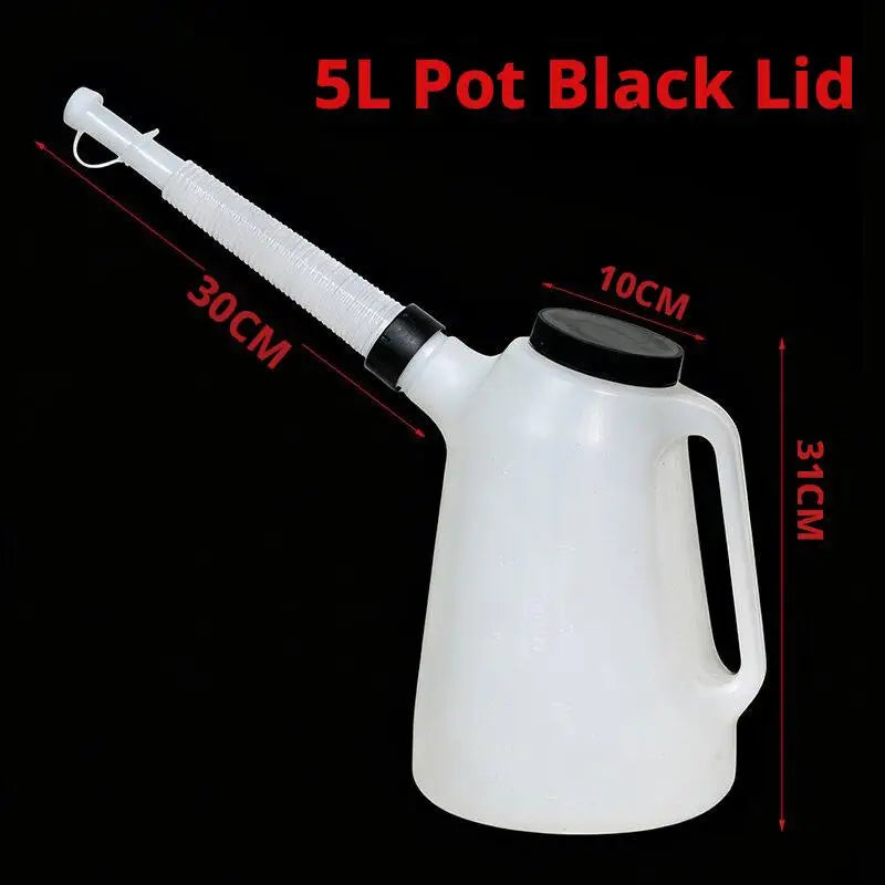 1.2L/2L/3L/4L/5L Plastic Oil Measuring Jug with Pouring Spout Oil Container Oiler Pot for Car Motorcycle Garage Repair Tools