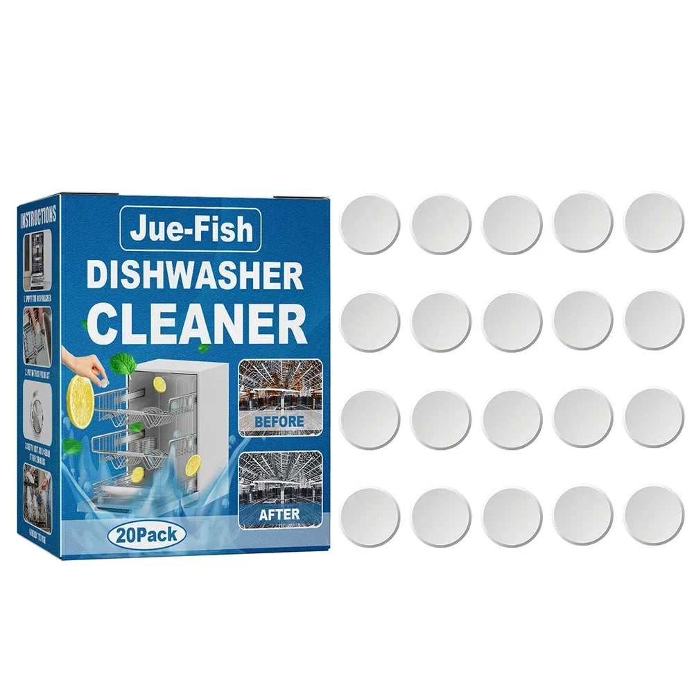 20/40PCS Dishwasher Cleaner Tablets Surfactant Deep Clean Remove Oil Dirt Limescale Antibacterial All in One Kitchen Cleaning To