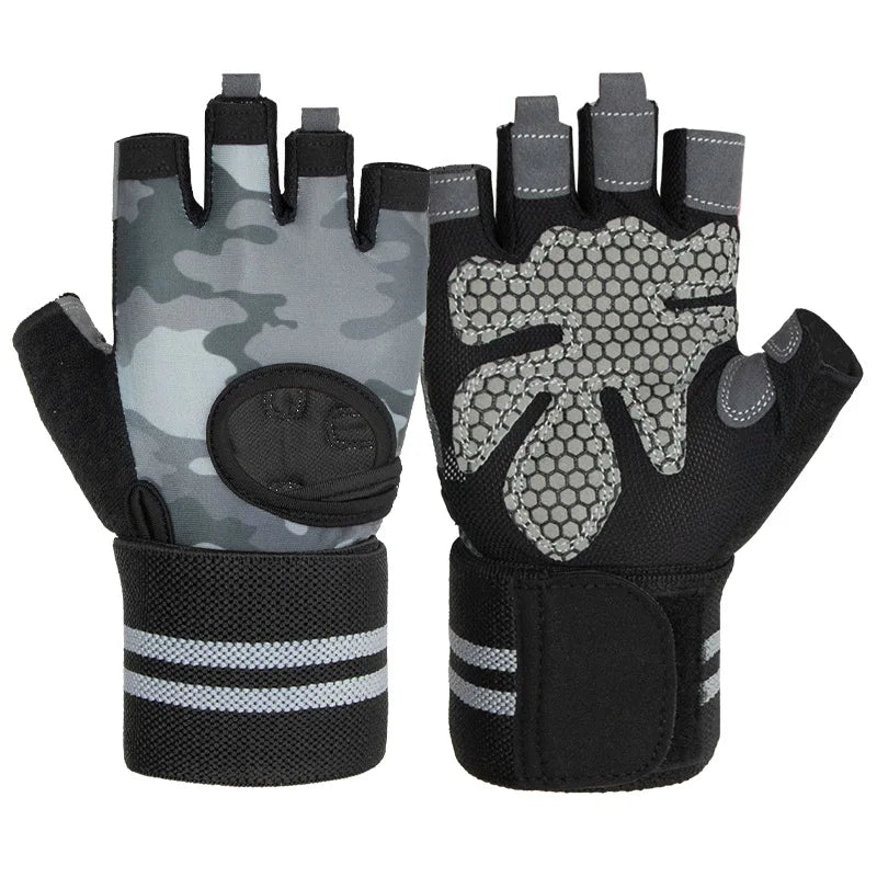 1 Pairs Weightlifting Training Gloves for Men Women Fitness Sports Body Building Gymnastics Gym Hand Wrist Palm Protector Gloves