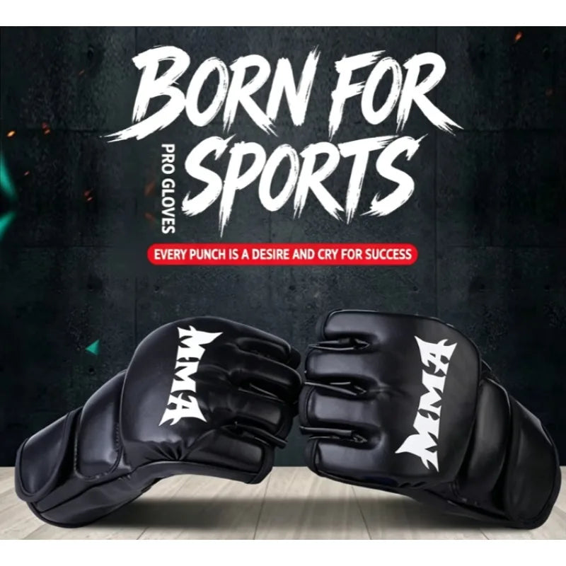 Professional Boxing Training Fitness Gloves Half Finger Leather Cushion for Adult Sanda Boxing UFC Training Sandbag Knuckles