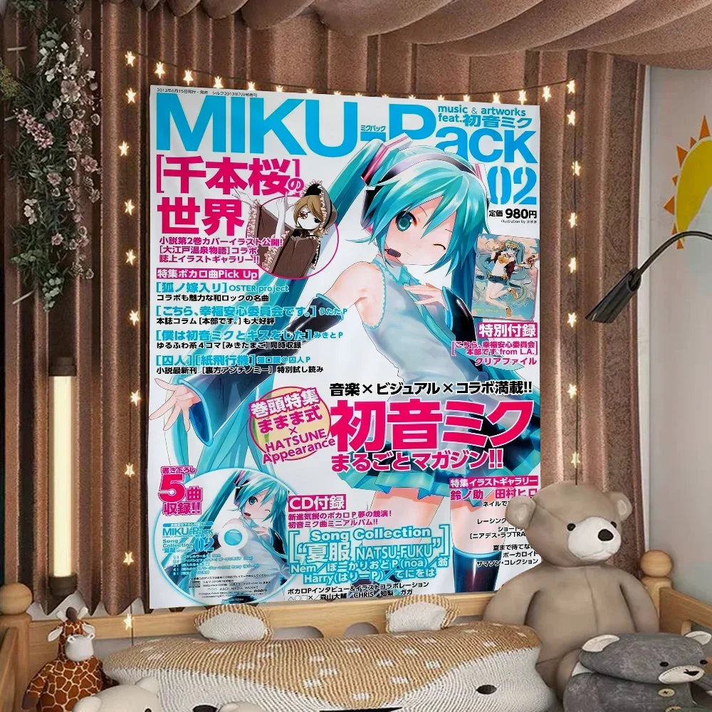Anime H-Hatsunes M-MikU Colorful Tapestry Wall Hanging Bohemian Wall Tapestries Mandala Wall Hanging Sheets