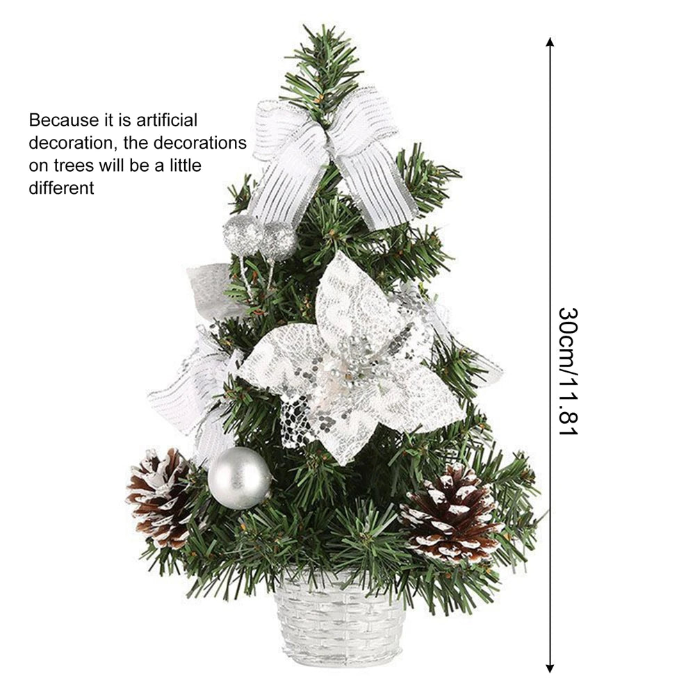 Table Mini Christmas Tree Decorations Children Home Bedroom Party 15/20/30/40cm Artificial Christmas Tree New Year Navidad Gift