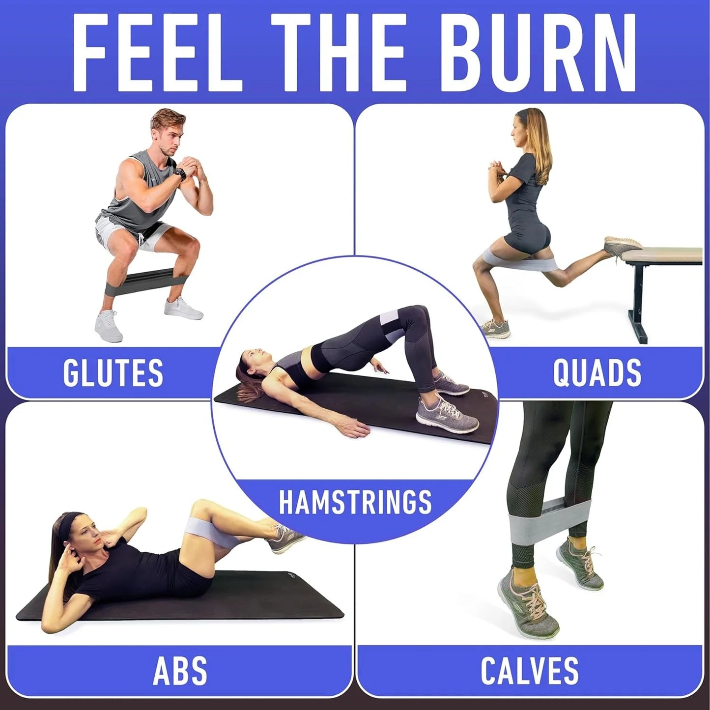 Resistance Bands, Fabric Workout Bands for Women & Men, Cloth Booty Resistance Loop Bands, Thick Squat Bands for Butt/Legs/Thigh