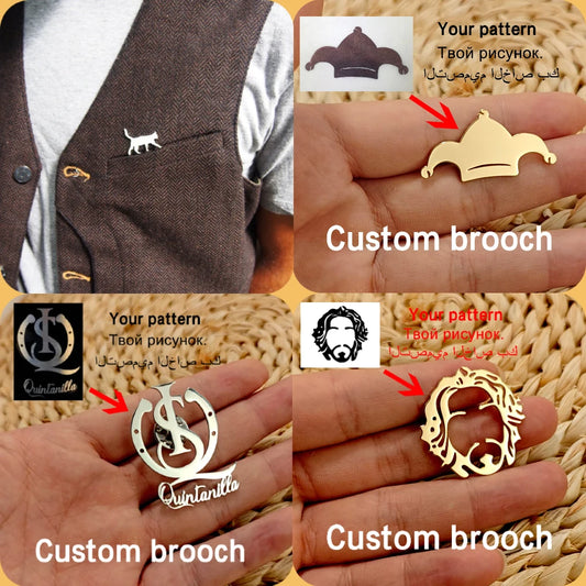 Customize Personalized Nameplates, Brooches, Stainless Steel Accessories, Custom Logos, Jewelry, Family Gifts Using Pictures