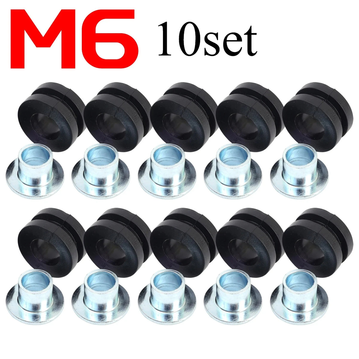 Motorcycle Rubber Grommet Kit Fairing Bolt Cushion Washer Steel Bushing Spacer for Honda Suzuki ATV Accessories M6/M10