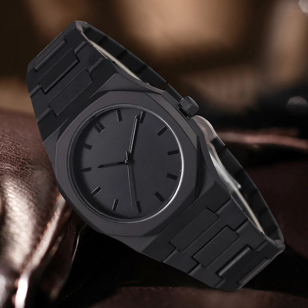 2PCS/SET Men's Watch Accessories Fashion Business Exquisite Luxury Quartz Watch Set Japanese Clothing Matching Perfect Gift