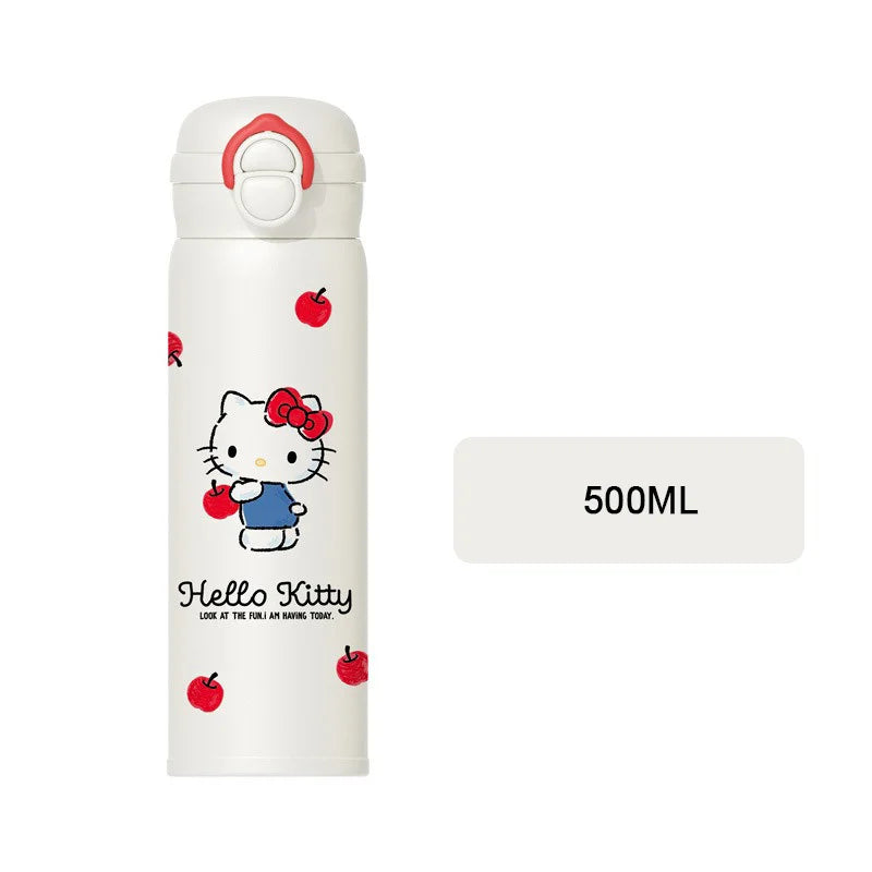 X&W Cartoon Insulated Cup HelloKitty Red Apple Series Thermal Mug Keep Hot＆Cold Water Cup Portable Outdoor Travel/Camp Drinkware