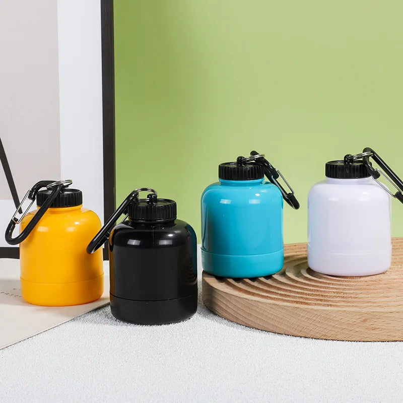 100mL Protein Powder Shaker Cup Keychain Portable Funnel Powder Box, Fitness Supplement Portioning Bottle, Sports Portioning Box