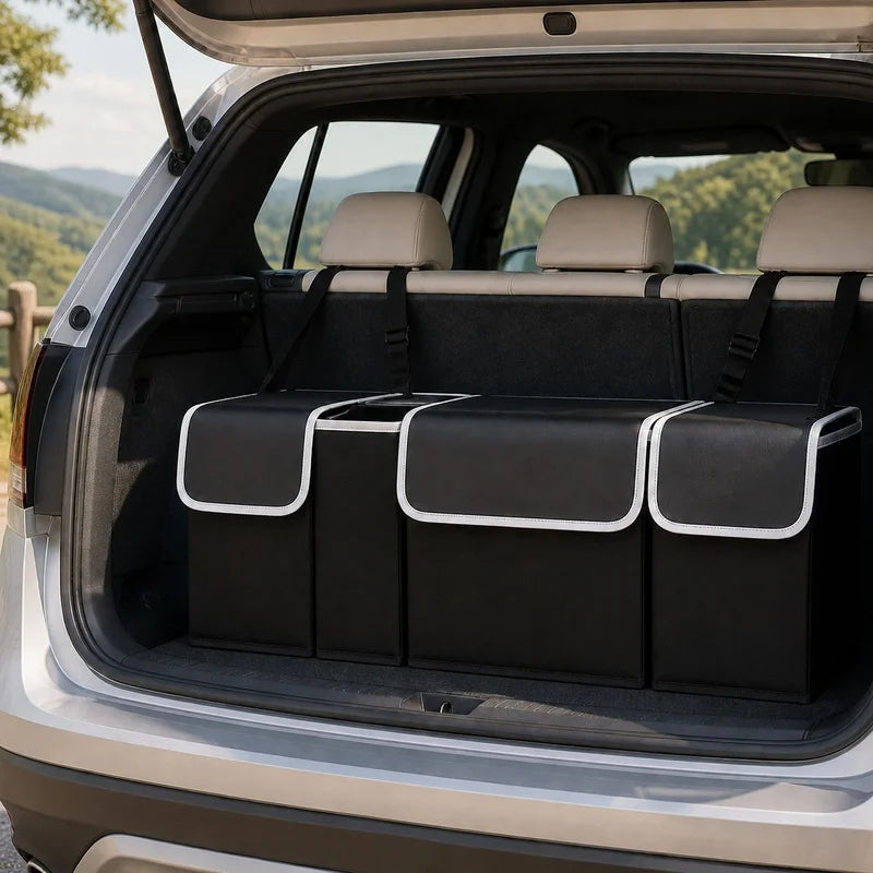 Durable Oxford Fabric Large Car Seat Back Organizer with Multiple Compartments for Trunk and Backseat Storage