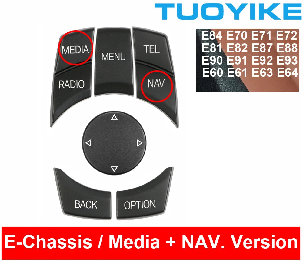 Car Interior Console CIC i-Drive Multimedia Control Button For BMW 1 3 5-Series X1 E84 X5 X6 E70 E71 E81 E82 E90 E91 E92 E60 E61