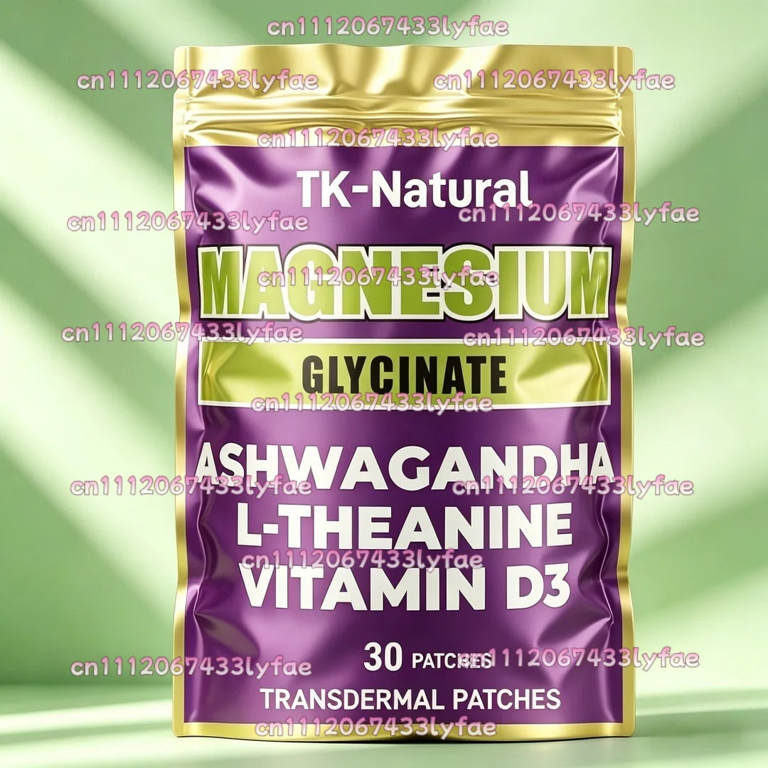 30 Patches Magnesium Glycinate Transdermal Patches With L-Theanine and Vitamin D3 for Sleep,Support Mind & Immune