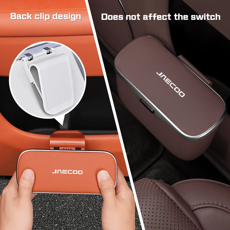 Waterproof Car Garbage Bin Trash can For Chery Jaecoo J7 J8 2023 2025 Auto DoorSide /Seat Back Hanging Storage Box Accessories