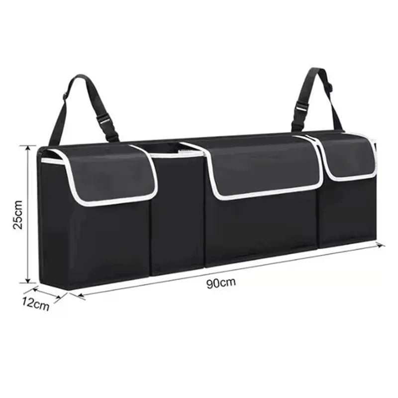 Durable Oxford Fabric Large Car Seat Back Organizer with Multiple Compartments for Trunk and Backseat Storage
