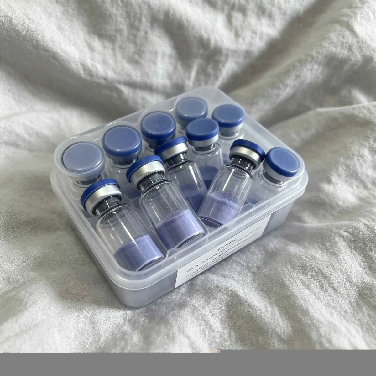 (Cap Color Varies) High-Quality Lyophilized GHK-Cu Copper Powder (50mg & 100mg) — 1 Box / 10 Vials: Repairs Skin Damage, Hydrate