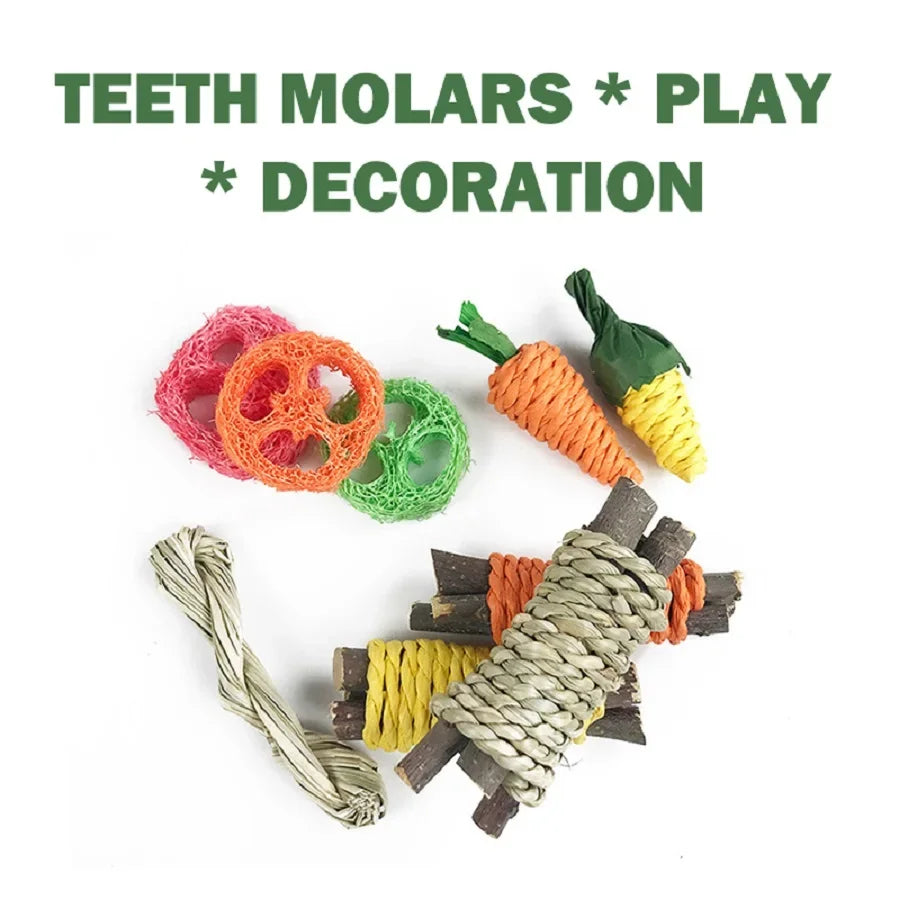 Pet Rabbit Guinea Pig Dragon Cat Fun Toy Hamster Rabbit Tooth Grinding Set Pet Tooth Grinding Snacks
