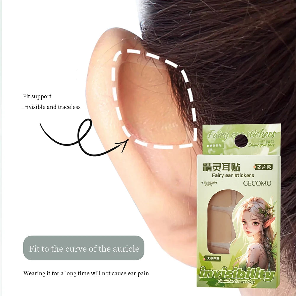 GECOMO 18 Stickers Natural Invisible Fairy Ear Stickers Strong Support Fit Ear Shaping Suitable For Photogenic Beauty Tools