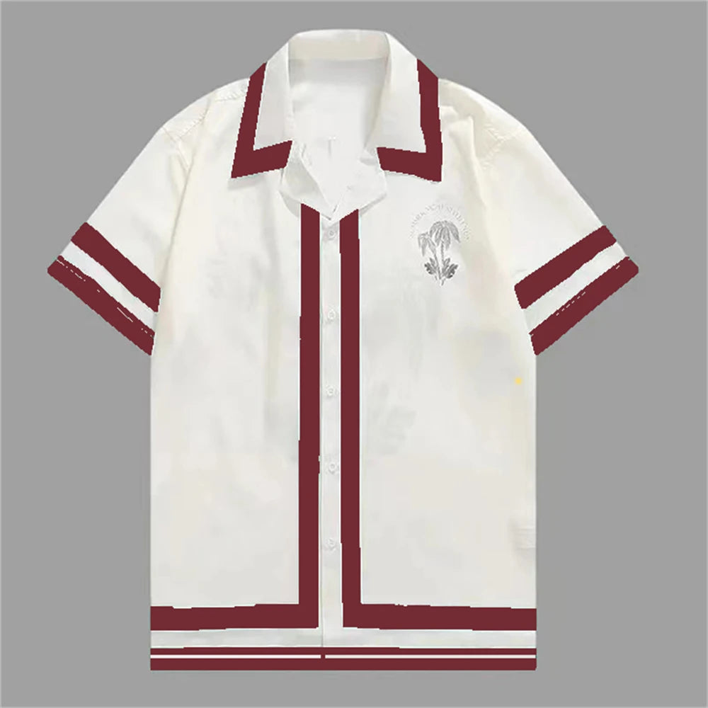 2025 Men's Short Sleeve Shirts Fashion Shirts Hawaiian Casual Comfortable Vacation Travel Oversized Tops camisa blanca hombre
