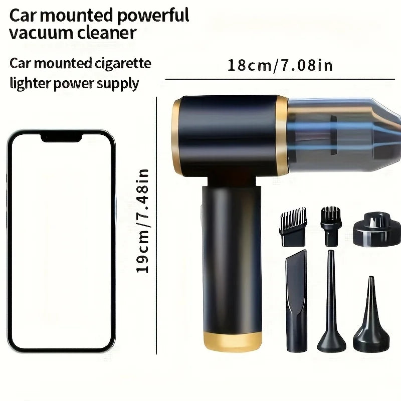 Handheld Car Vacuum Cleaner 18000PA Cordless Portable 2 in 1 Air Duster and Vacuum Multi Nozzles 120W High Power for Car Home Pet Office Mini Vacuum