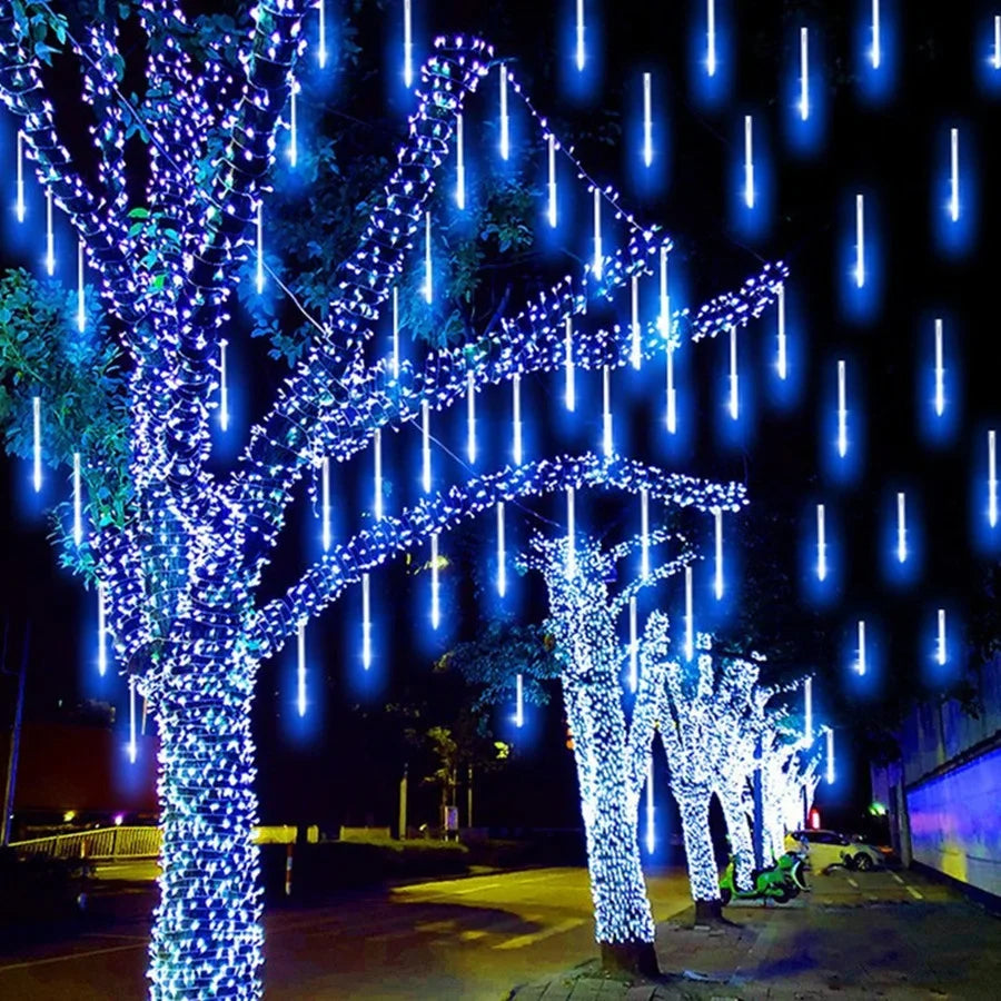 50CM Christmas Garland Fairy Lights Waterproof Led Meteor Shower Garden String Light for Home Party Wedding Indoor Outdoor Decor