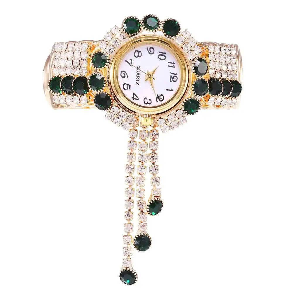Luxury Rhinestone Women Quartz Watch Fashion Adjustable Bangle Ladies Wristwatch Reloj Mujer