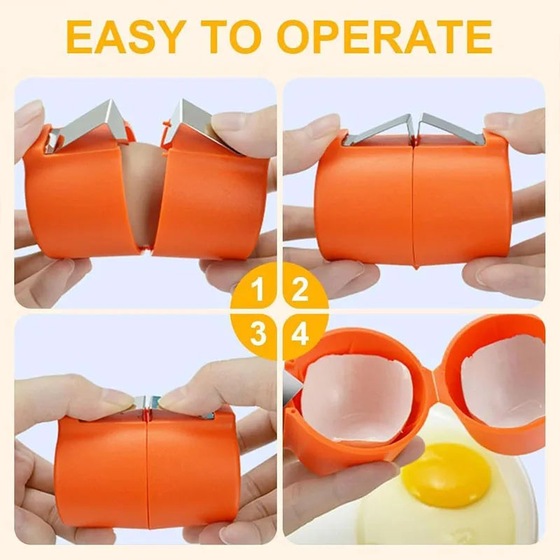 New Egg Shell Opener Manual Eggs Breaker Non-Stick Hand Eggshell Separator Portable Egg Shell Opener Tools Egg Peeler