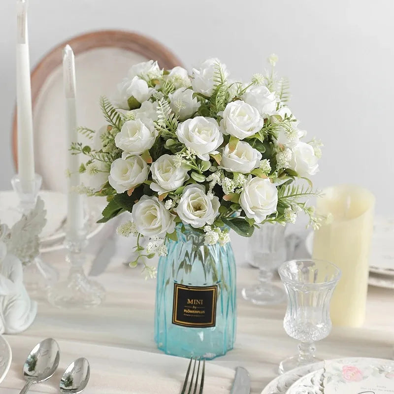 1/3Pcs Rose Artificial Flowers Bouquet Fake Flower for Home Room Decor Garden Wedding Marriage Decoration Bride Bouquet Ornament