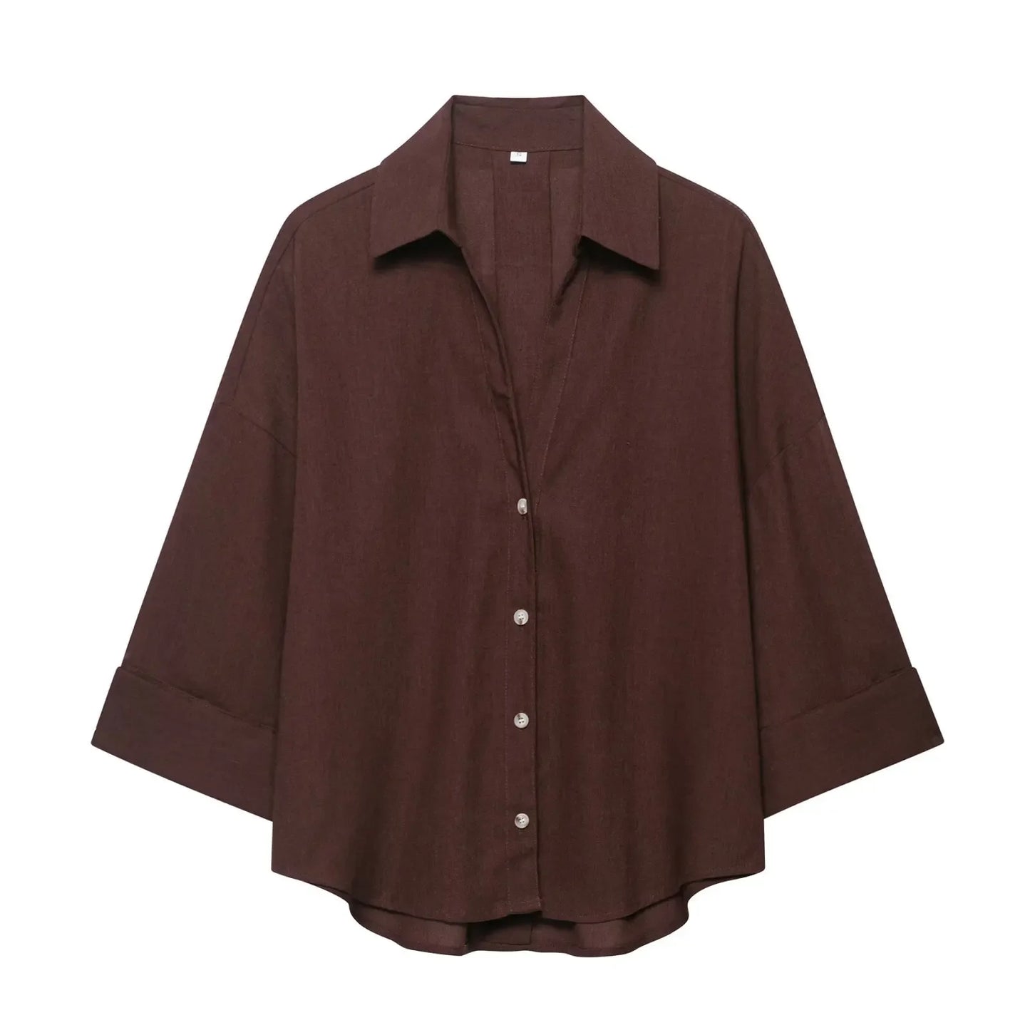 Spring Autumn Simple Linen Blend Long Sleeve Casual Shirt Summer Lapel Single Breasted Loose Chic Shirts Fashion Blouses Women