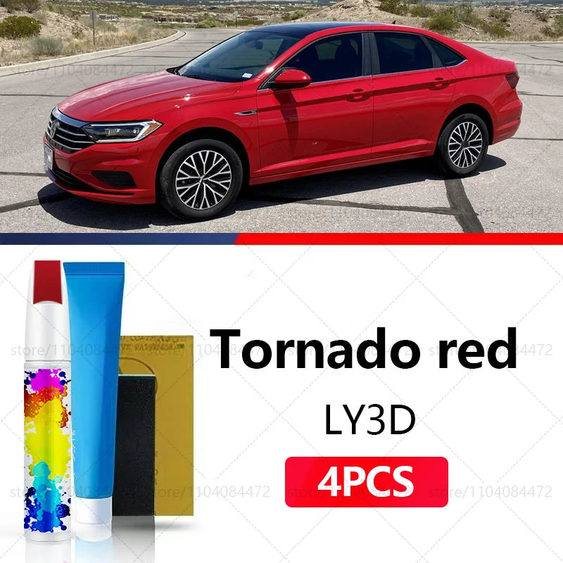 Car Paint Repair Pen For 1979-2025 Volkswagen Jetta Paint Scratch Repair Accessories 4PCS White LC9A White L0K1 Red LC3J Blue