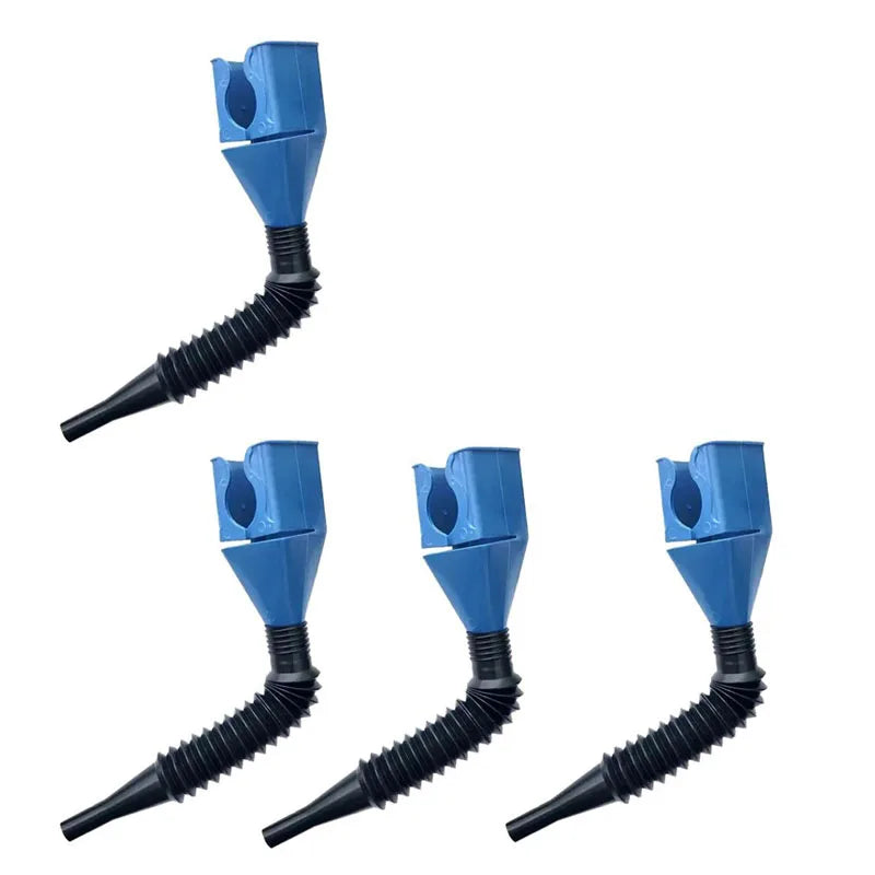 1/2/4/6pcs Blue Universal Plastic Multi-Function Wide Mouth Large Funnels Flexible Draining Tool Snap Funnel For Automotive Oil