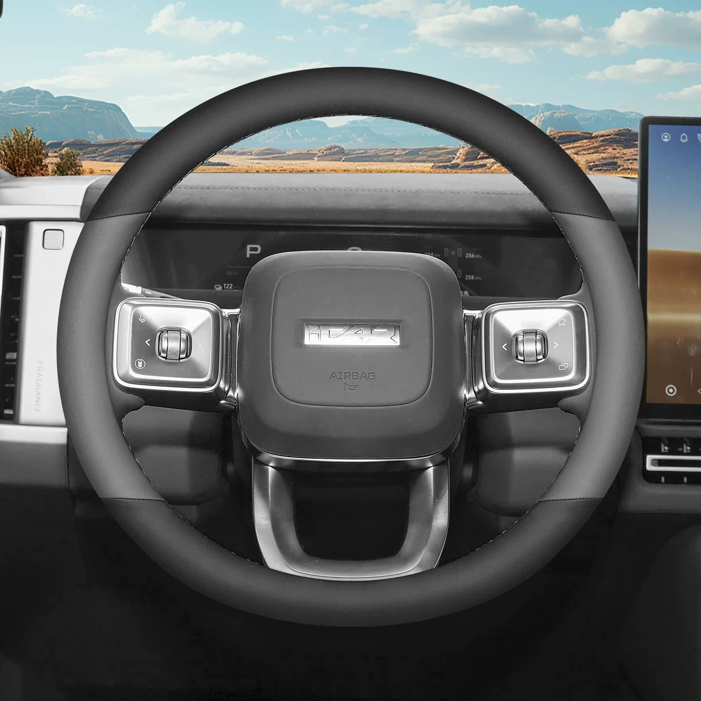 High Leather Braid on Car Steering Wheel Cover Wrap for Chery iCAR V27 ,anti-slip Wear-resistant Auto Decoration Accessories
