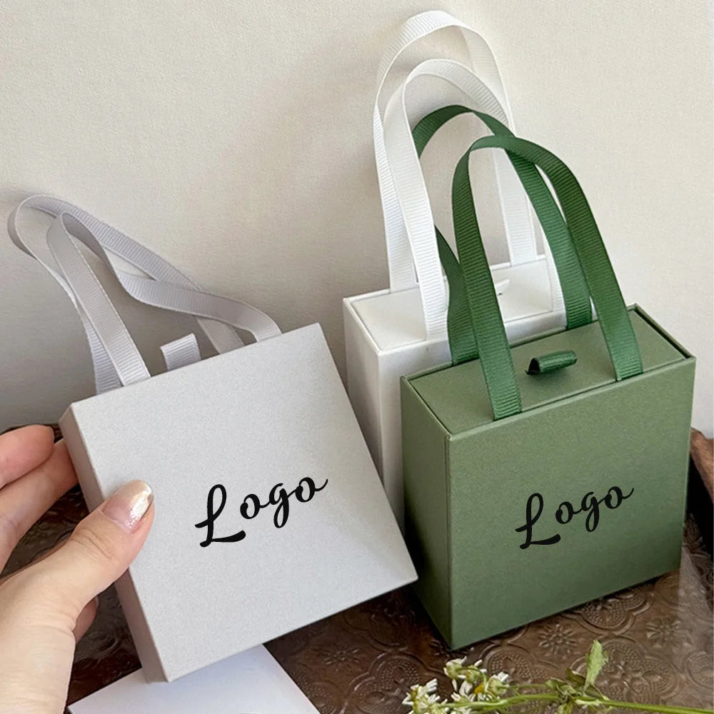 Personailzed Handheld Drawer Jewelry Box Earrings Ring Pendant Bracelet Necklace Storage Display Case Portable Jewelry Packaging
