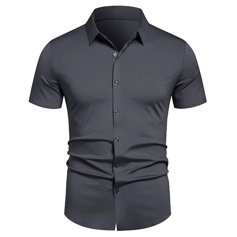 Men's Stretch Shirt Wrinkle Free Dress Shirts Regular Fit Short Sleeve Stretch Business Casual Button Down Shirts