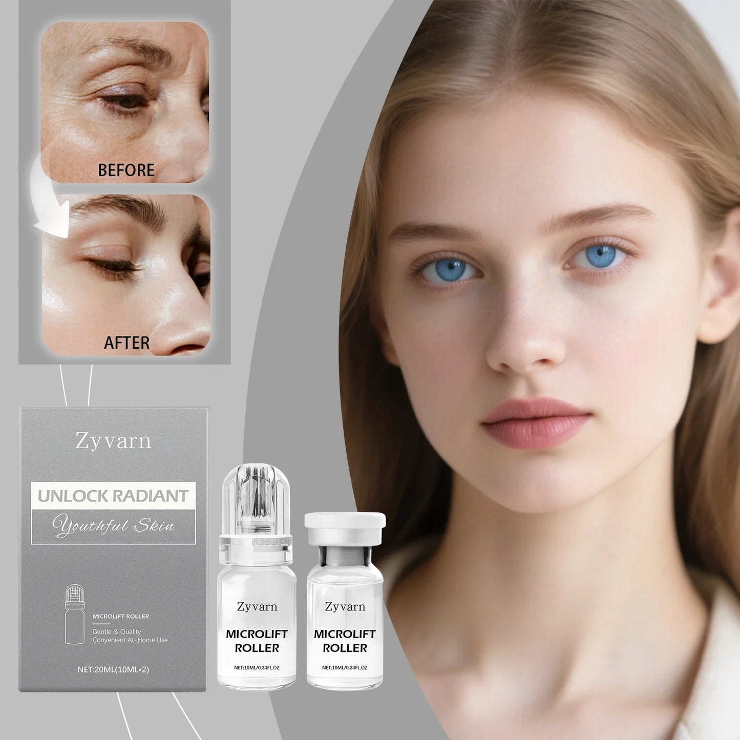 Radiant Flawless Skin Micro Infusion Serum Kit - At Home Facial System Beauty Tool Skin Care for Face | 0.25MM Needle
