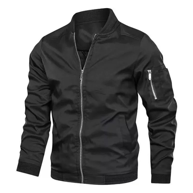 Fall Winter Quality New Men's Jackets Fashion Young Men's Jackets Baseball Clothing Bomber Jacket Basic Style Solid Color Coat
