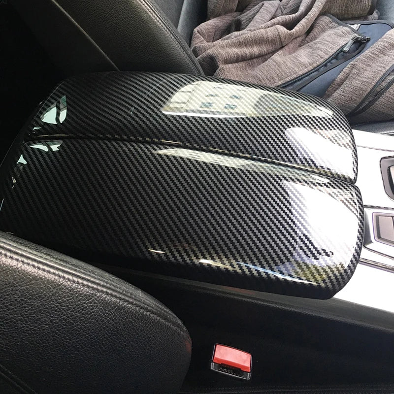 For BMW X5 X6 X7 E70 E71 F15 F16 G05 G06 G07 ABS Carbon Fiber Car Styling Center Console Lid Armrest Box Trim Protective Cover