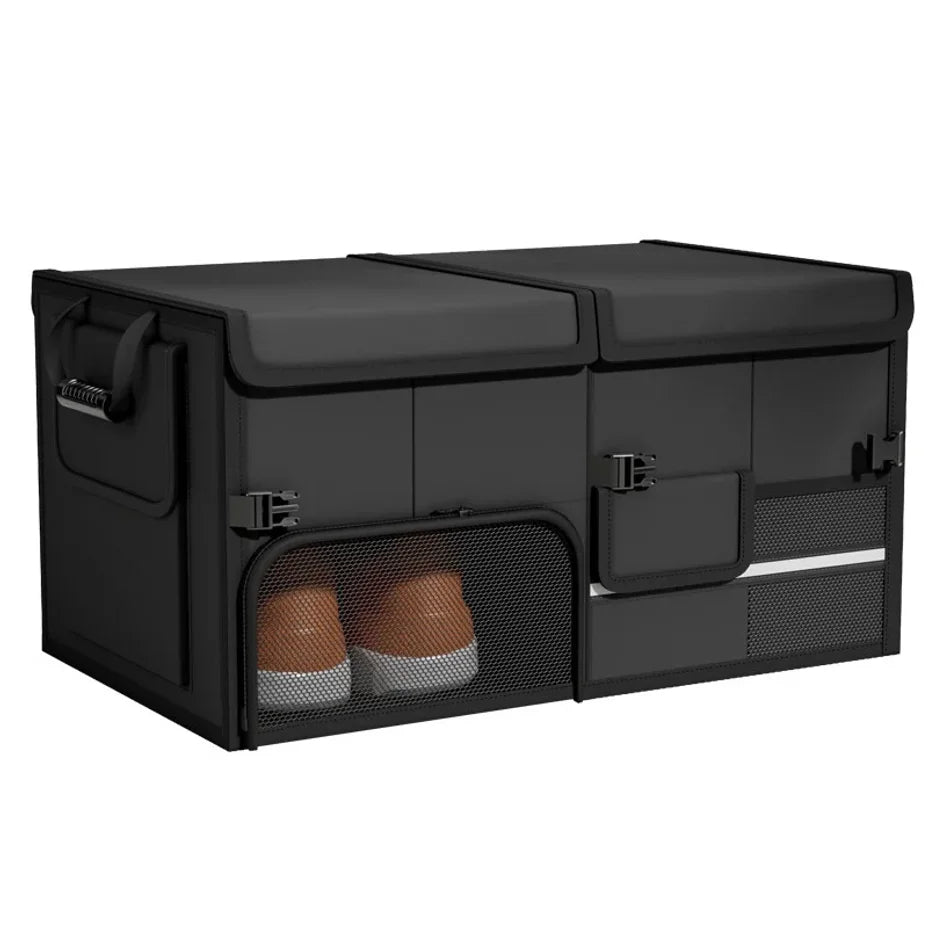 Foldable Trunk Storage Box Waterproof Oxford Cloth 60L Large-Capacity Car Organizer for Camping/Fishing Easy to Carry