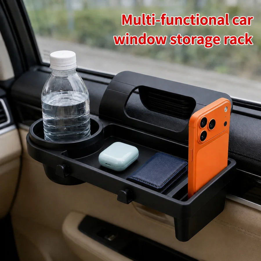 Car Window Storage Rack Cup Holder Phone Holder Side Door Organizer Tray Auto Interior Accessories