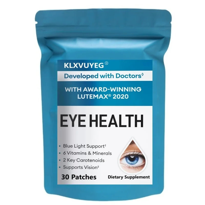 Eye Health Supplement, Lutein and Zeaxanthin, Vision Health, Eye Strain Support - 30 Transdermal Patches, W/VitaminsB12, Zinc
